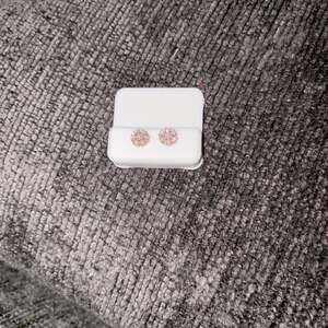 1.33Ct Moissanite Earring Pink 14K Rose Gold 925 Sterling Silver